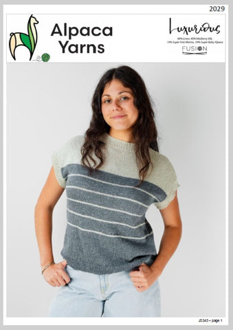 2029 Colour Block Stripe Top (e-pattern)