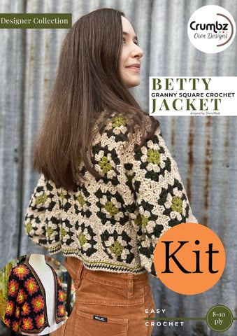 Betty Crochet Jacket Kit - Clover Mohair Tweed
