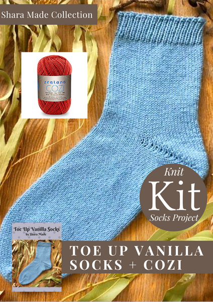 Toe Up Vanilla Socks & Zealana Cozi Project Kit