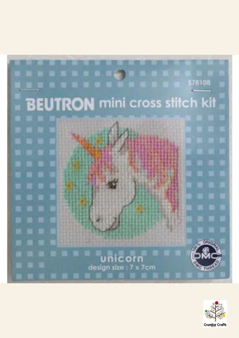 Unicorn Mini Cross Stitch Kit 7 X 7 cm 578108