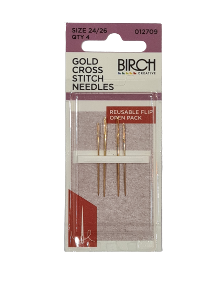 Gold Cross Stitch Needles Size 24/26 Qty 4 012709