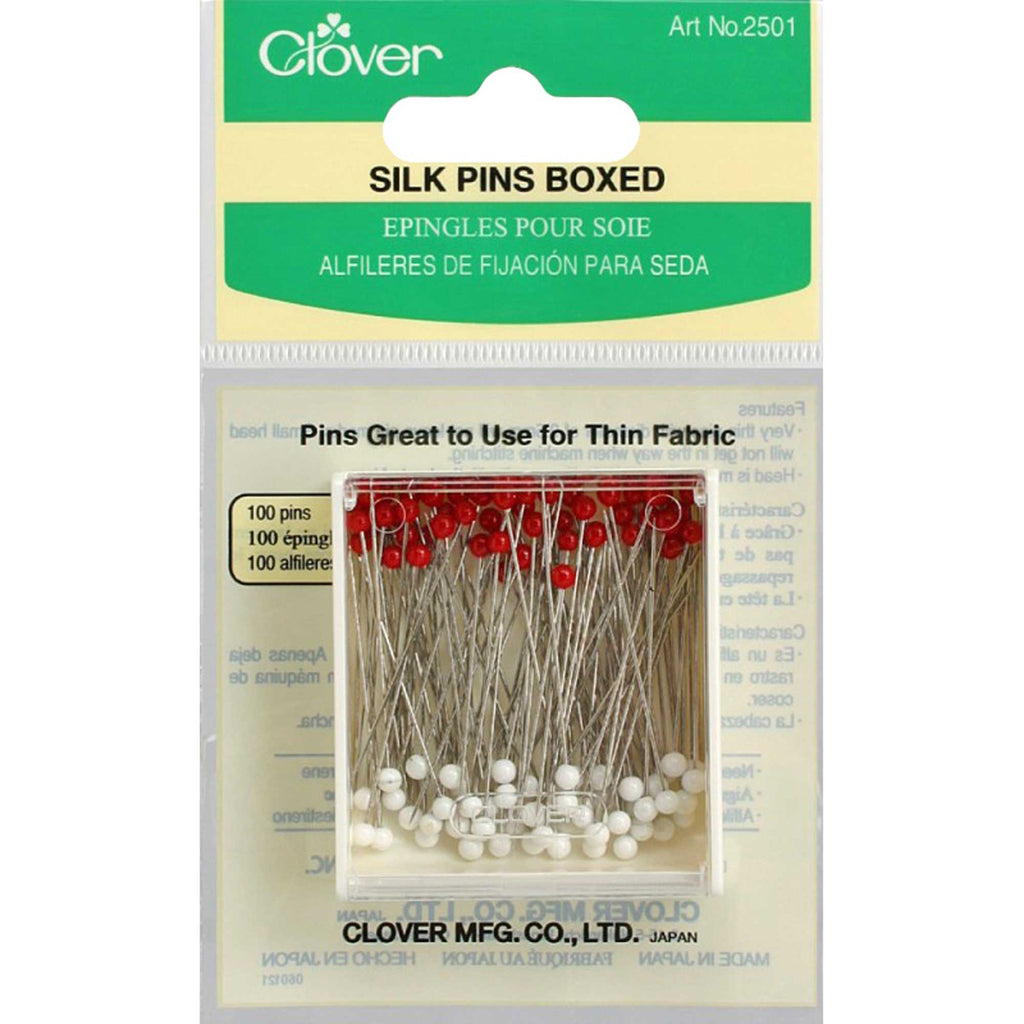 2501 Clover Silk Pins Boxed 100pcs