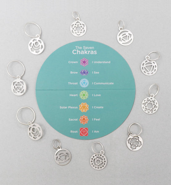 Mindful Sterling Silver Plated Chakra Stitch Markers 36632