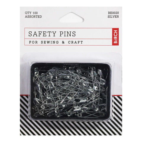 Safety Pins 100 Pack Silver BE0020