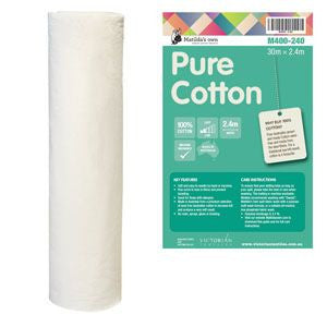 Pure Cotton Batting 2.4m wide M400-240
