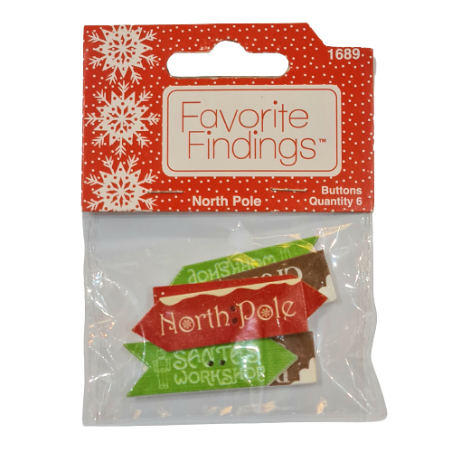 North Pole Buttons Assorted Qty 6 1689
