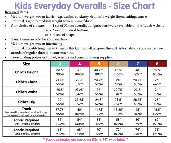 TP2209 Kids Everyday Overalls Pattern
