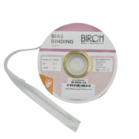 Bias Binding Satin 08 White 20mm 008024