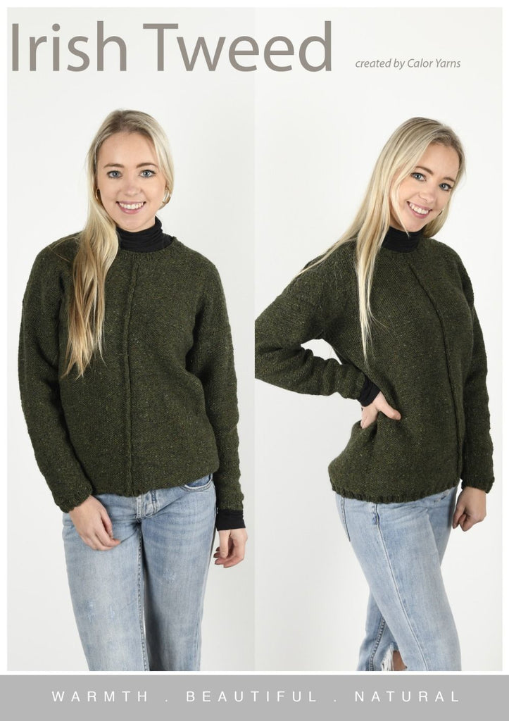 CY126 Irish Tweed (Oak) Classic Sweater (e-pattern)