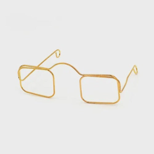 Eye Glasses Square 8cm Gold Pkt 1 EG606