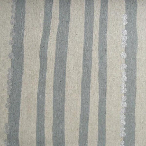 Echino Stripe Grey Silver Metallic Dots