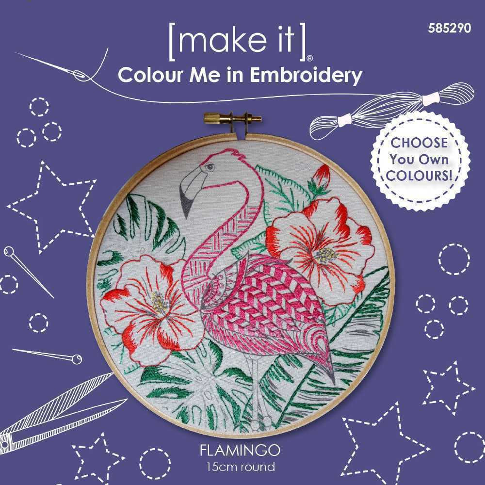 Colour Me in Embroidery Flamingo 585290