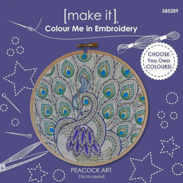 Colour Me in Embroidery Peacock 585289