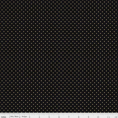 Swiss Dot Black Gold Sparkle SC670 110cm