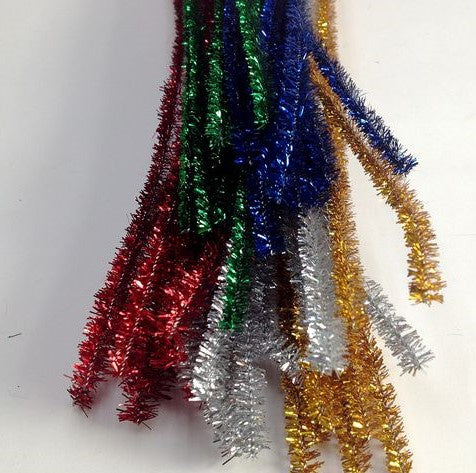 Tinsel Sticks Assorted 6mm x 30cm 20 Pack CH9T6AS